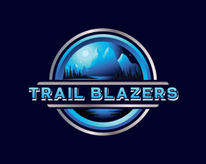 Mountain Night Trekking logo design