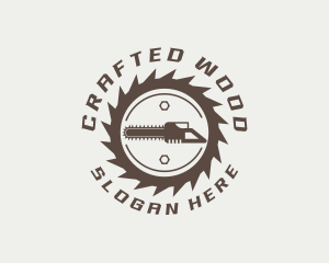 Chainsaw Blade Wood Cutter logo design