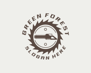 Chainsaw Blade Wood Cutter logo design