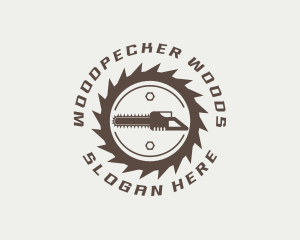 Chainsaw Blade Wood Cutter logo design