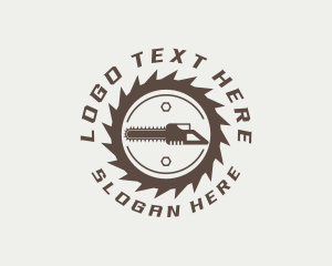 Forestry - Chainsaw Blade Wood Cutter logo design