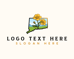 Blossom - Connecticut Buttercup Flower logo design