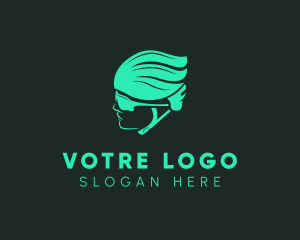 Cyclist Helmet Shades Logo