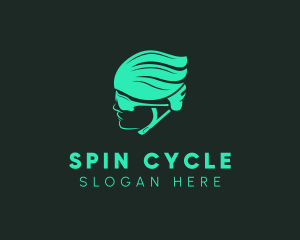 Cyclist Helmet Shades logo design