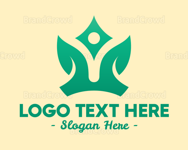 Yoga Leaf Crown Logo