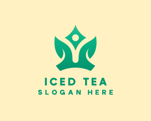 Yoga Leaf Crown logo design