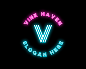 Neon Night Club Bar logo design