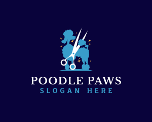 Poodle - Poodle Scissor Grooming Dog logo design