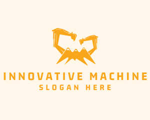 Machine - Excavator Mountain Machine logo design