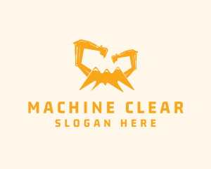 Excavator Mountain Machine logo design