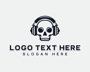 Podcasting Media Skull Logo