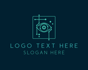 Lens - Digital Eye Chip logo design