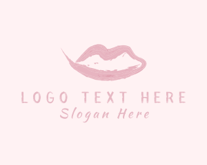 Cosmetic - Lips Cosmetic Brushstroke logo design