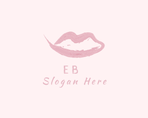 Lips Cosmetic Brushstroke Logo