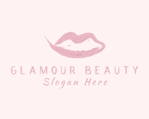 Cosmetic - Lips Cosmetic Brushstroke logo design