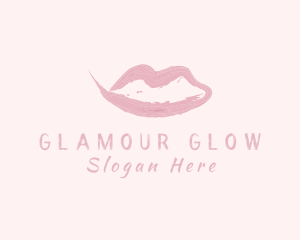 Cosmetic - Lips Cosmetic Brushstroke logo design