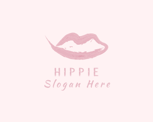 Adult - Lips Cosmetic Brushstroke logo design