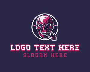 Skull Weapon Pistol logo design