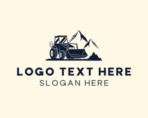 Worker - Industrial Mountain Bulldozer logo design