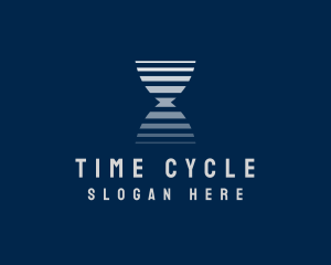 Gradient Hourglass Time logo design