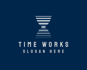 Time - Gradient Hourglass Time logo design