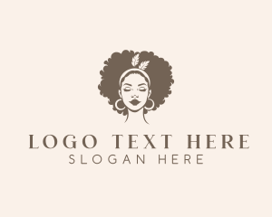 Afro - Hairdresser Woman Beauty logo design