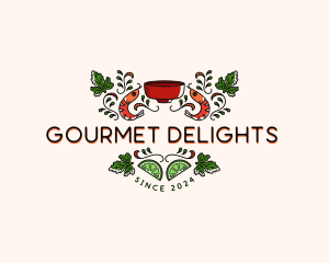 Shrimp Gourmet Restaurant logo design