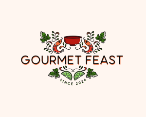 Shrimp Gourmet Restaurant logo design