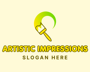 Yellow Paint Brush logo design