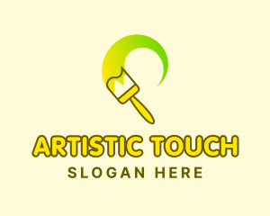 Yellow Paint Brush logo design