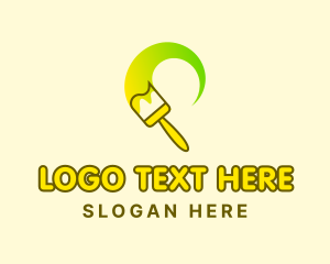 Home Decoration - Yellow Paint Brush logo design