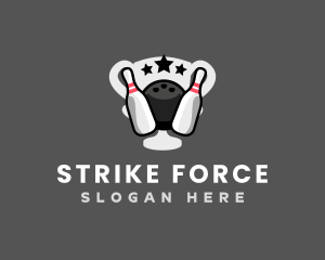 Strike - Bowling Pin Trophy logo design