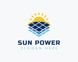 Sun Solar Panel Energy logo design