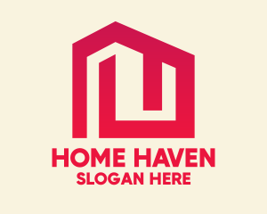 House - Red Maze House logo design