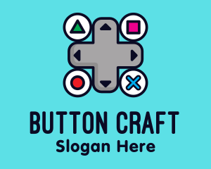 Controller Button Video Game logo design