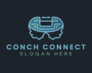 Brain Technology Circuit logo design