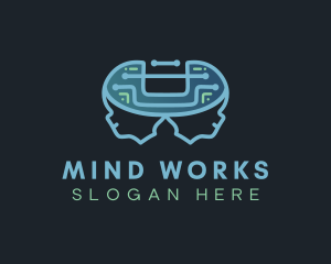 Brain Technology Circuit logo design