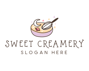 Baking Moon Whisk logo design