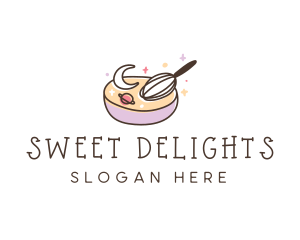 Baking Moon Whisk logo design