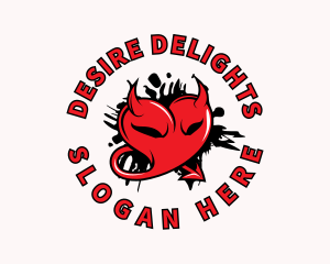 Lust - Devil Naughty Heart logo design