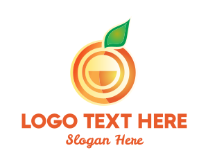 Juice - Orange Citrus Fruit logo design