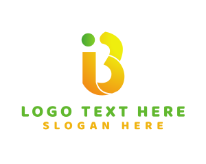 Monogram - Yellow Letter IB Monogram logo design
