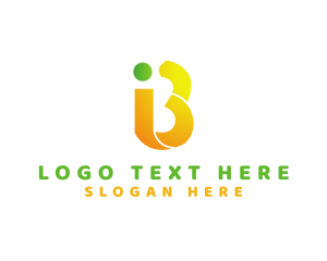 Letter Ib - Yellow Monogram Letter IB logo design