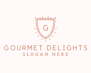 Organic Gourmet Cafeteria Shield logo design