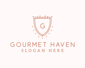 Organic Gourmet Cafeteria Shield logo design