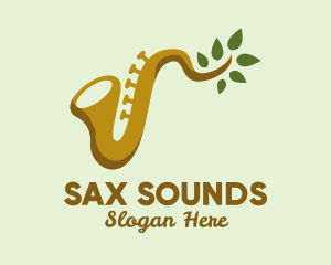 Leaf Branch Saxophone logo design