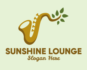 Leaf Branch Saxophone logo design