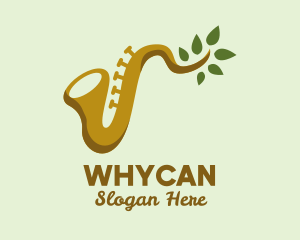 Musical - Leaf Branch Saxophone logo design