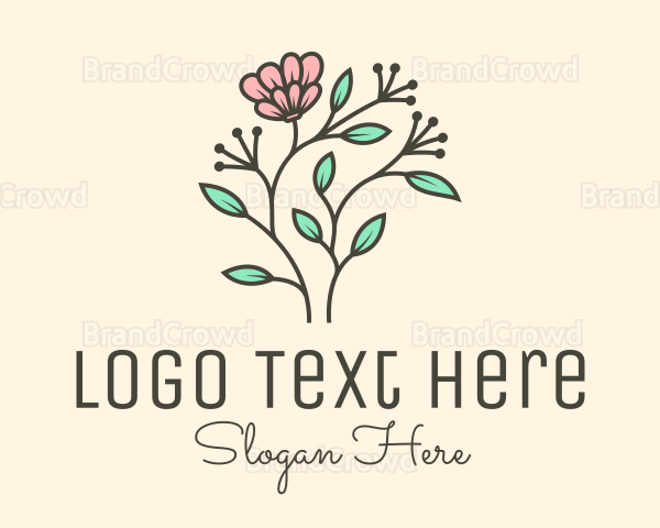 Feminine Flower Plant Logo