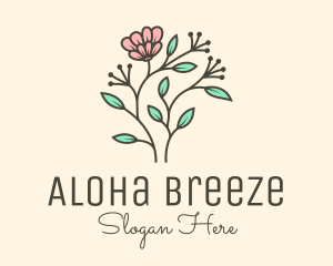 Feminine Flower Plant logo design